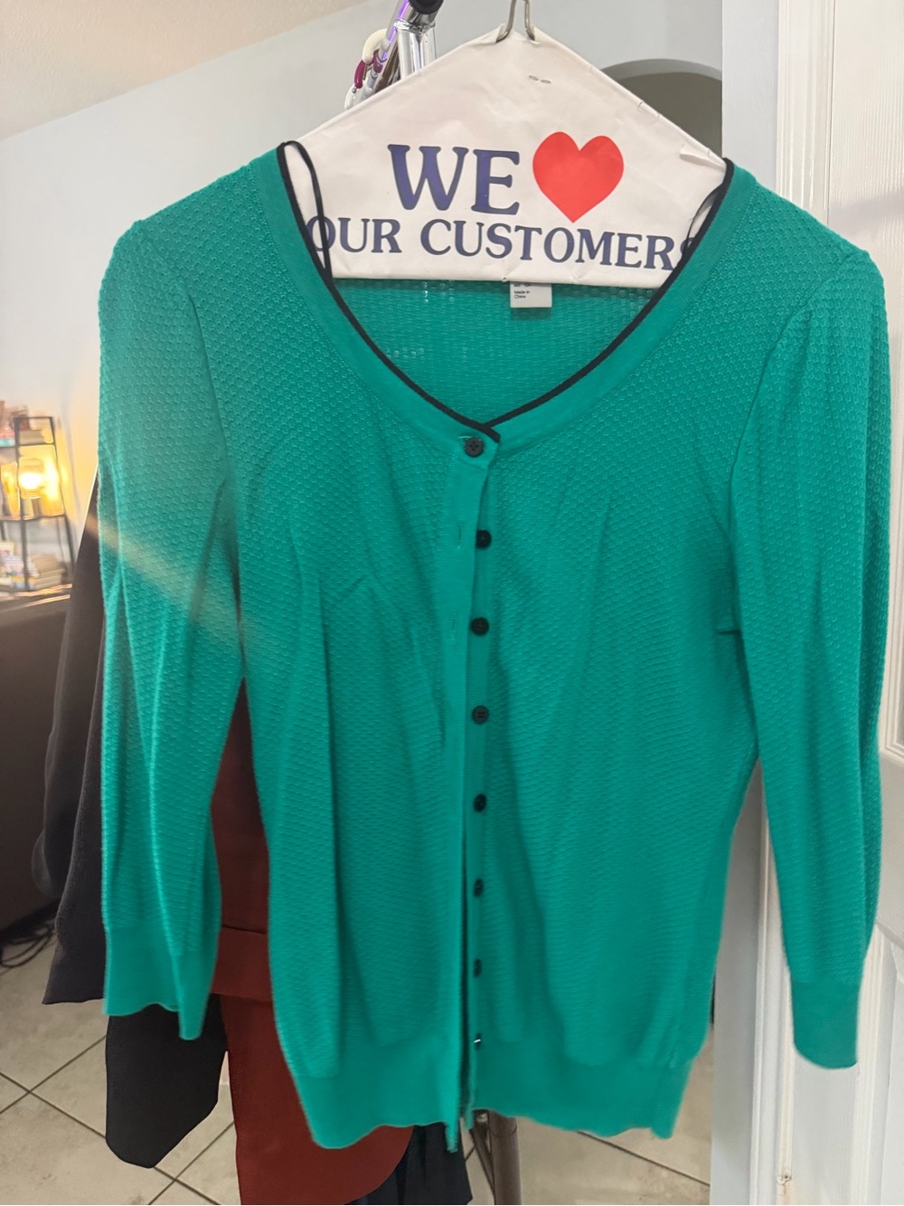 H&M Teal Button-Front Knit Cardigan